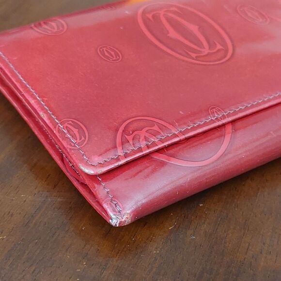 Cartier Happy Birthday Red Bordeaux Patent Leather Wallet - Picture 9 of 16